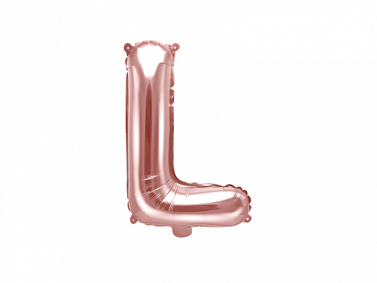 PartyDeco Fóliový balón Mini - Písmeno L 35 cm ružovo-zlatý