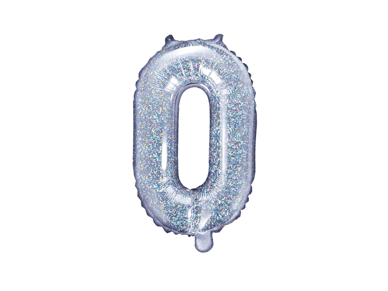 PartyDeco Fóliový balón Mini - Písmeno O 35 cm holografický