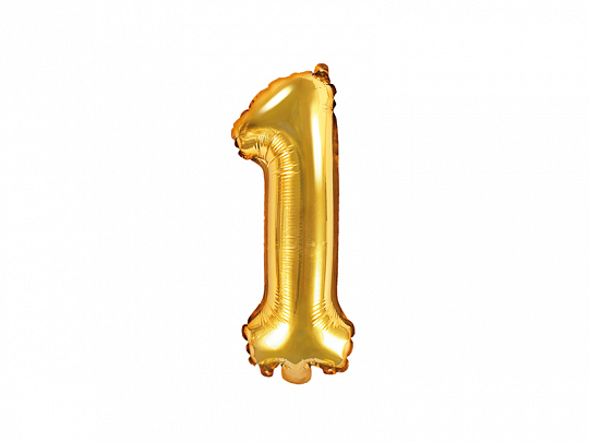 PartyDeco Fóliový balón Mini - Číslo 1 zlatý 35cm