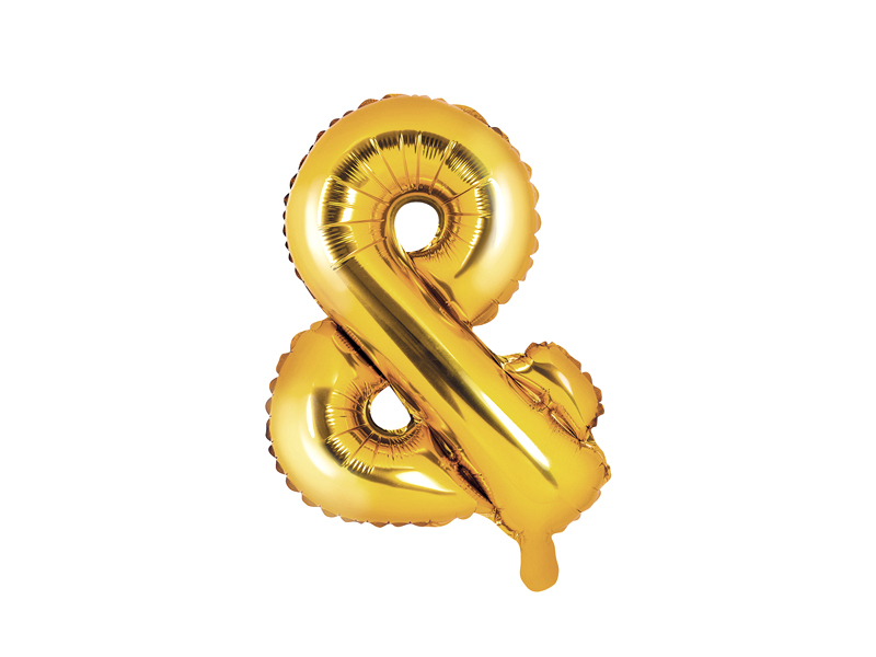 PartyDeco Fóliový balón Mini - Symbol & 35cm zlatý