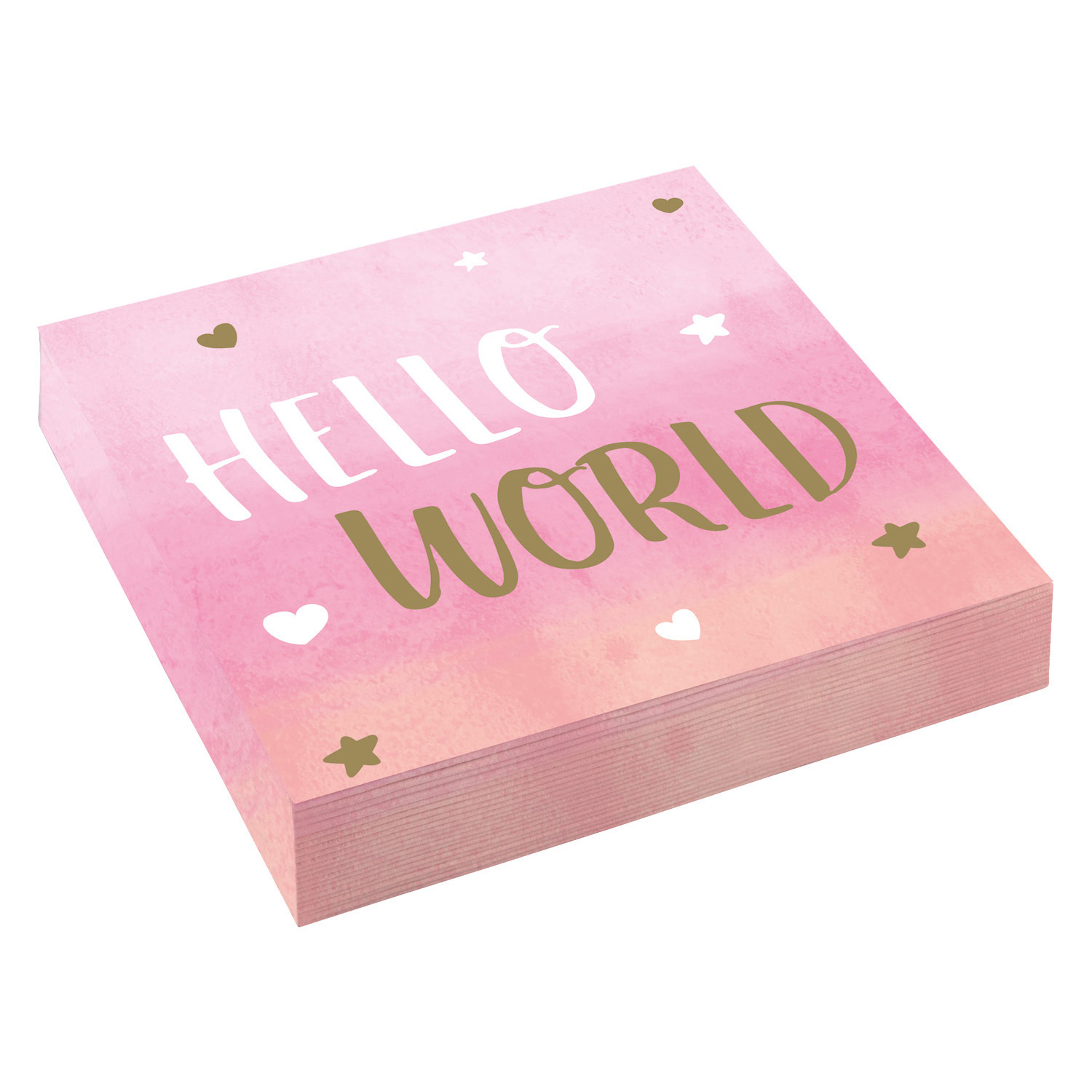 Amscan Servítky Hello World - ružové 33 x 33 cm