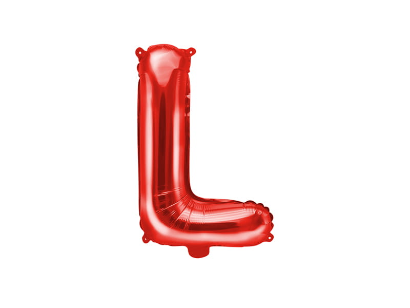 PartyDeco Fóliový balón Mini - Písmeno L 35 cm červený