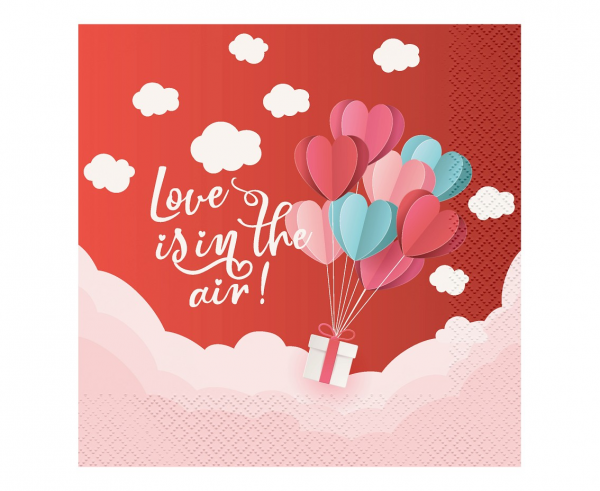 Godan Servítky - Love Is In The Air červené 33 x 33 cm 20 ks