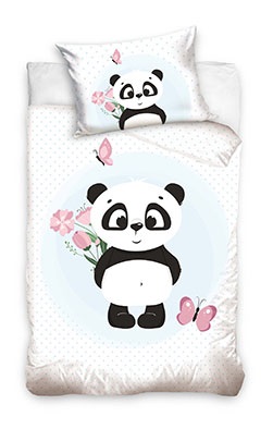 Carbotex Obliečky do detskej postieľky - Panda 100 x 135 cm