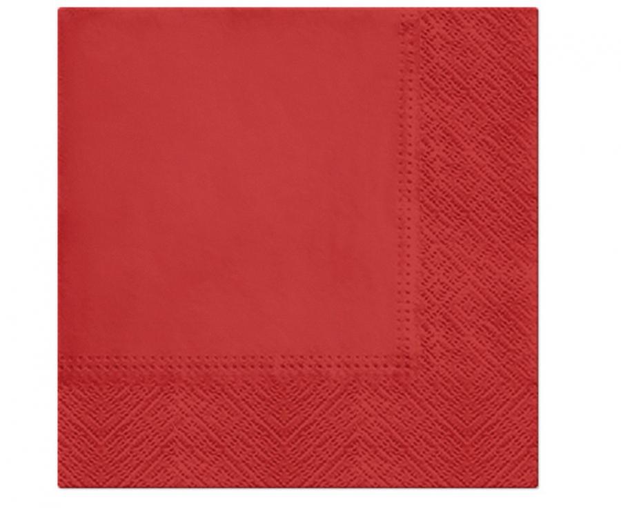PAW Papierové servítky - Červené 33 x 33 cm
