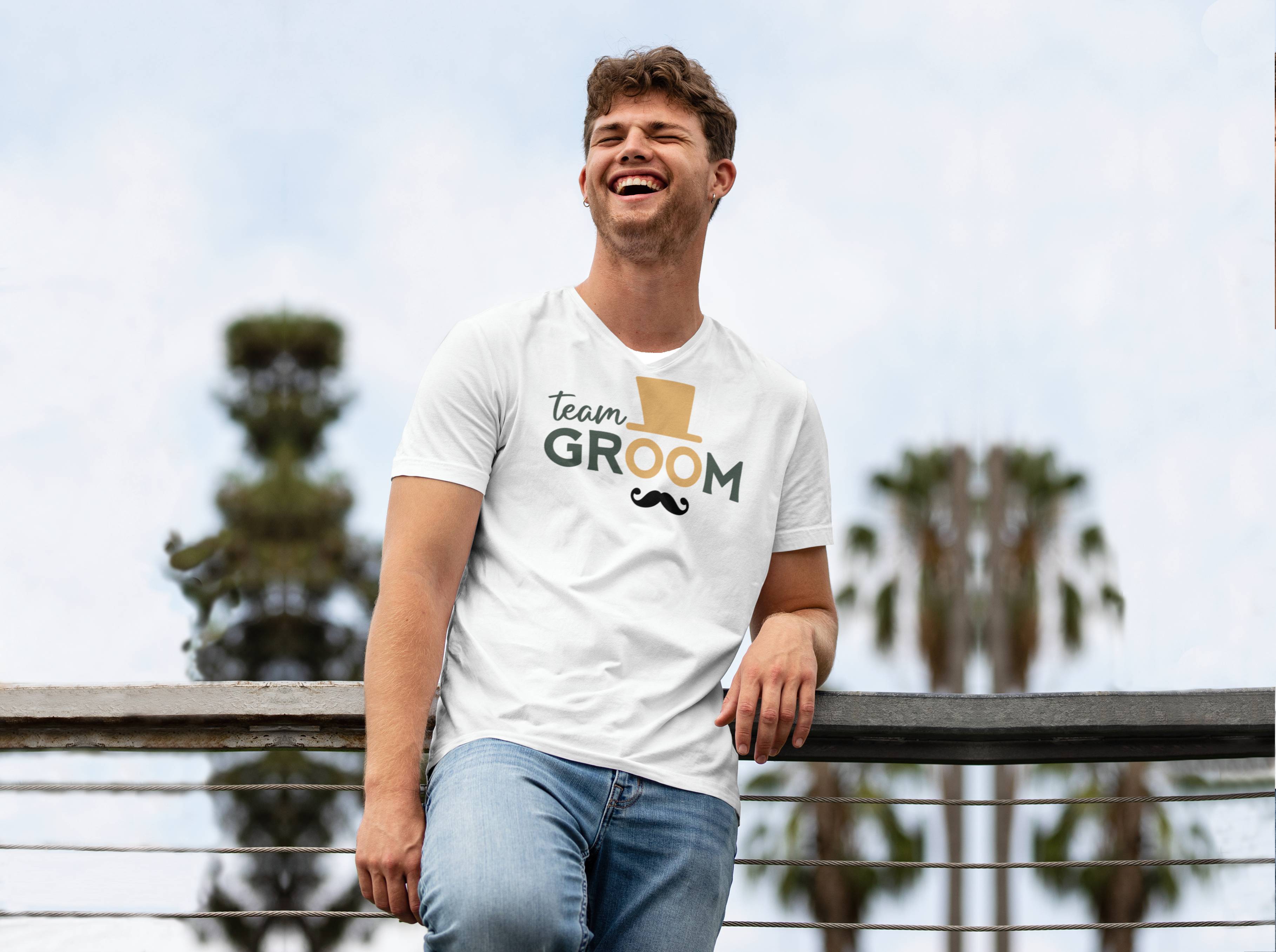 Personal Pánske tričko - Team Groom Farba: biela, Veľkosť - dospelý: L
