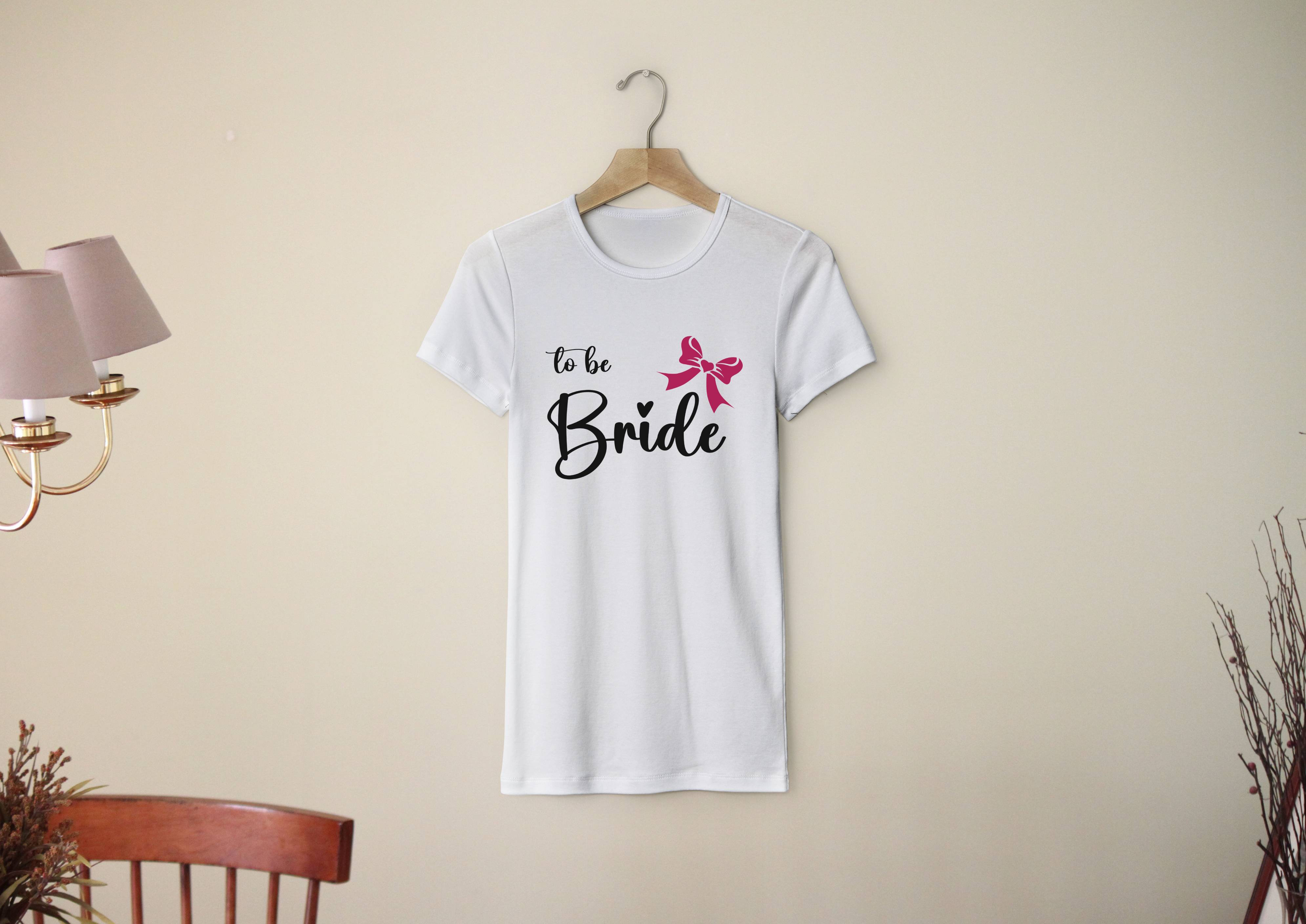 Personal Dámske tričko - Bride to be mašlička Farba: biela, Veľkosť - dospelý: L