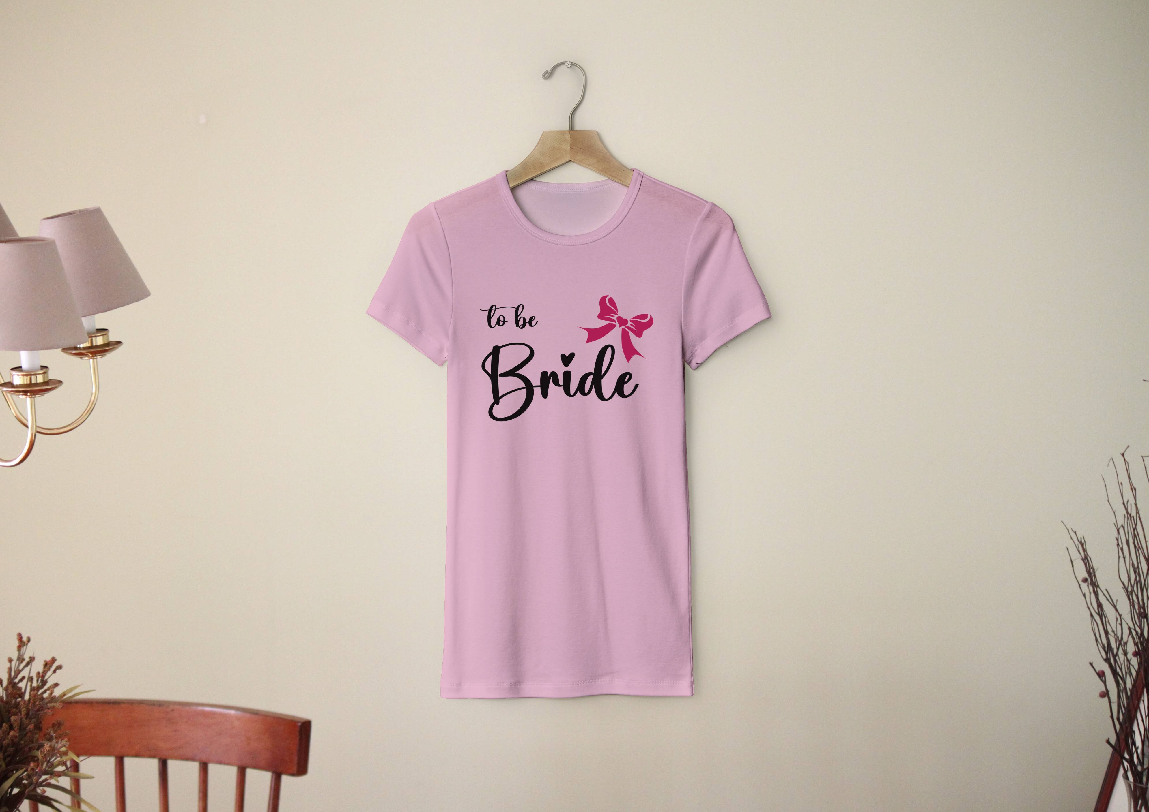 Personal Dámske tričko - Bride to be mašlička Farba: ružová, Veľkosť - dospelý: L