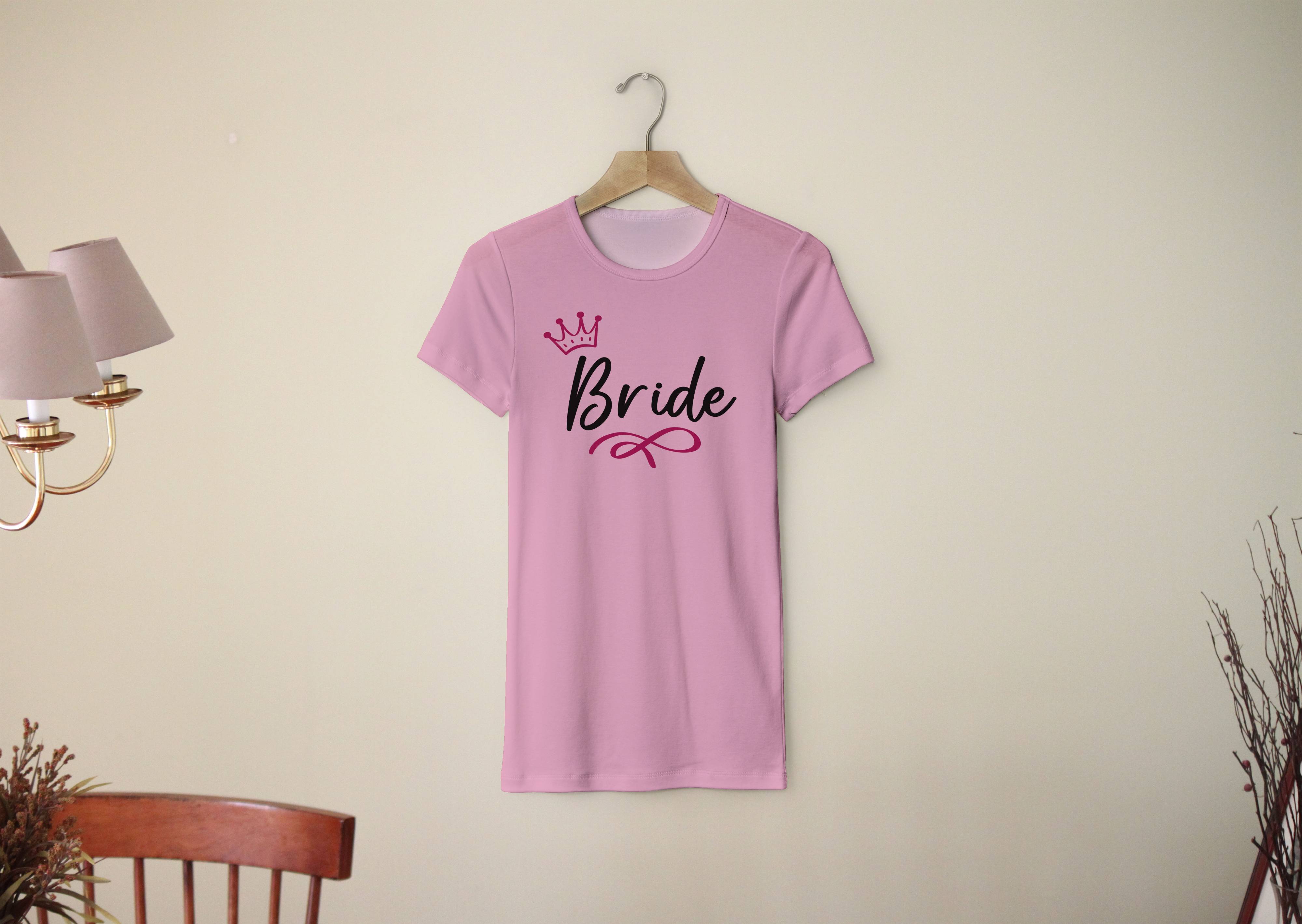 Personal Dámske tričko - Bride korunka Farba: ružová, Veľkosť - dospelý: XL