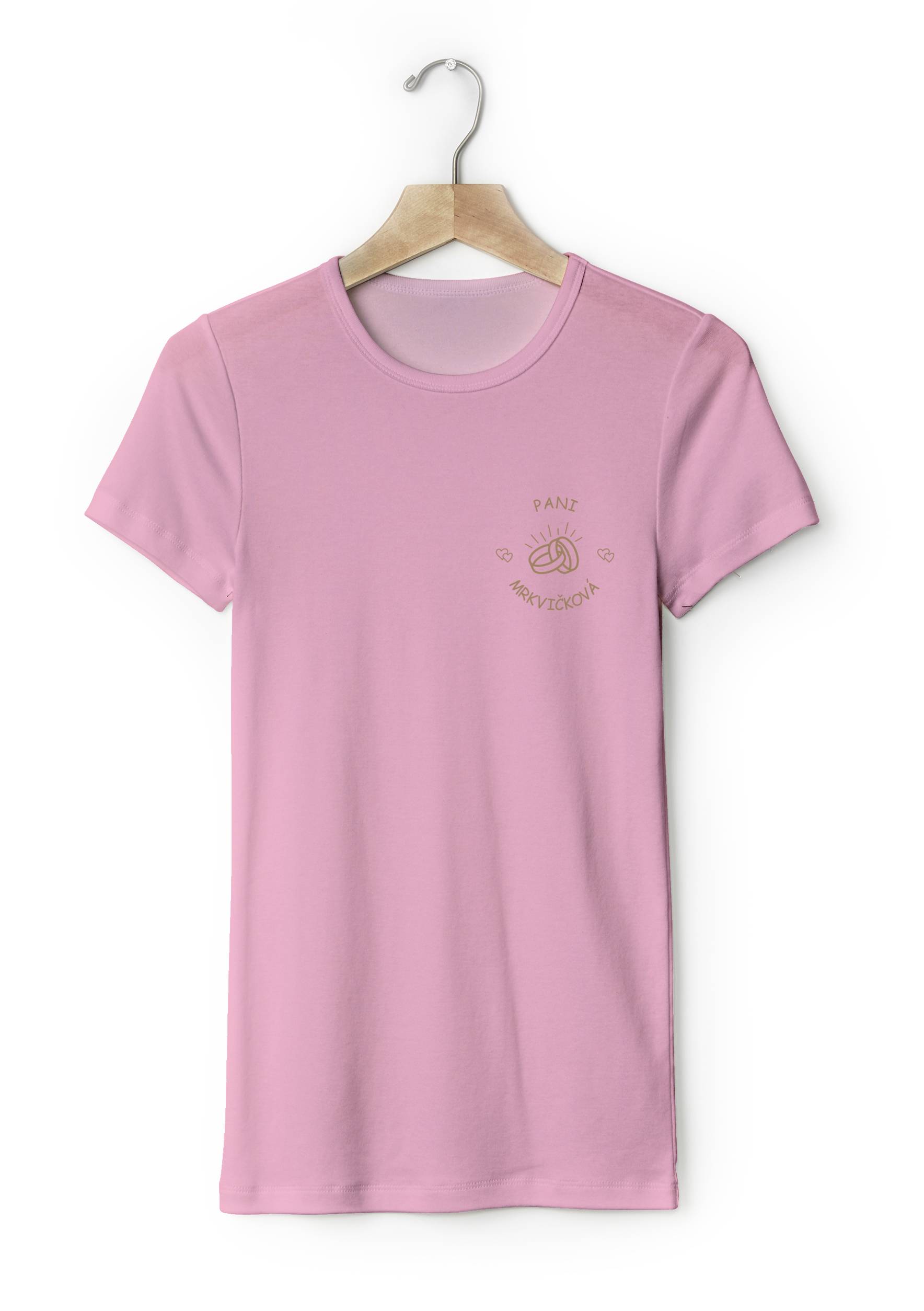 Personal Párové dámske tričko s vlastným textom - Pani Farba: ružová, Veľkosť - dospelý: XL