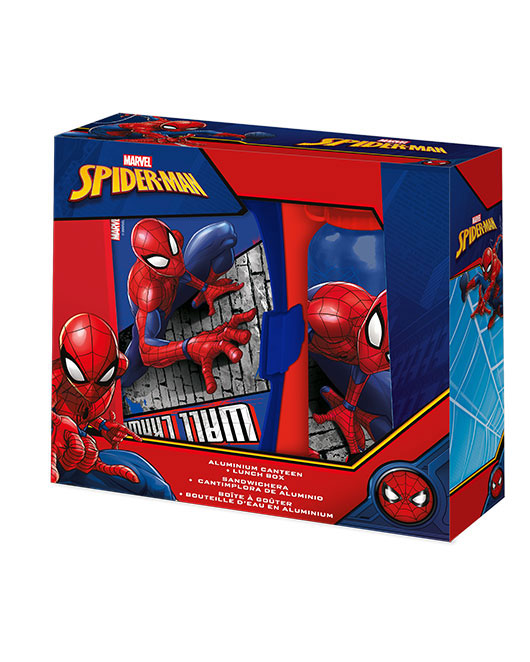 Euroswan Set box na desiatu + fľaša - Spiderman