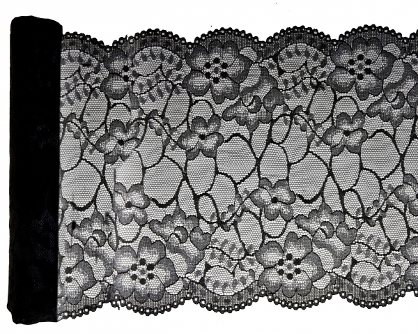 Santex Prémiový behúň na stôl - Čipka 18 x 300 cm Farba: čierna