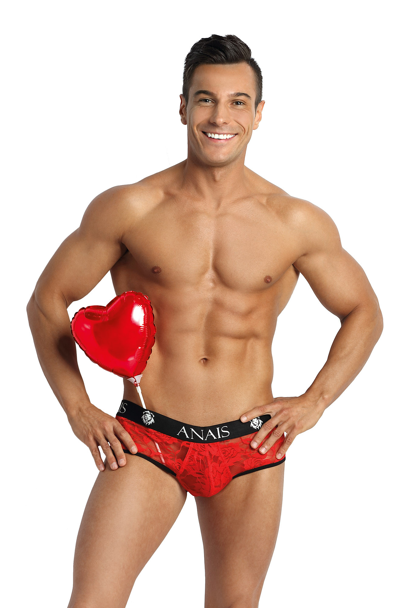 Pánské boxerky otevřené Brave jock bikini - Anais Barva: červená, Velikost: L