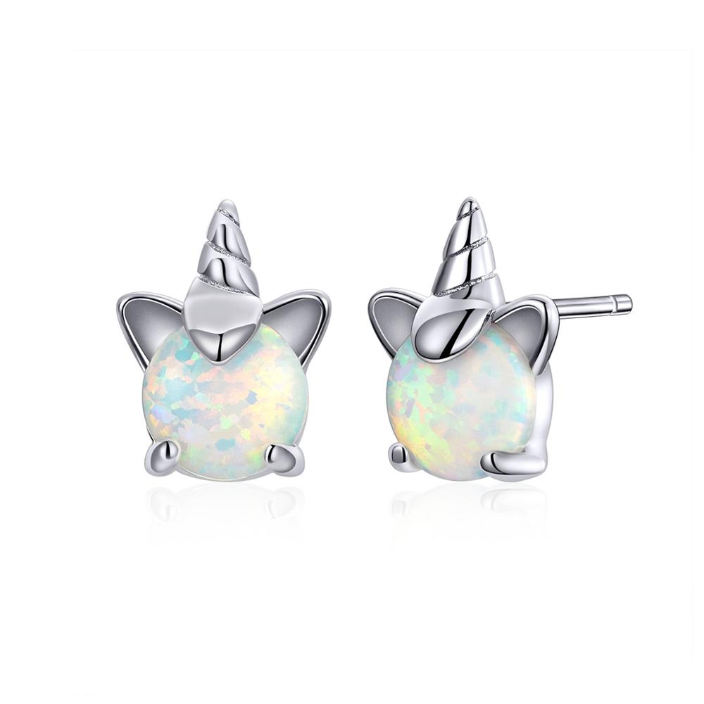 Linda\'s Jewelry Stříbrné náušnice Pecky Cute Unicorn  IN108