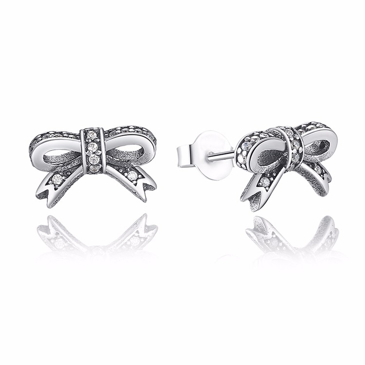 Linda\'s Jewelry Stříbrné náušnice Pecky Mašle Ag 925/1000 IN167