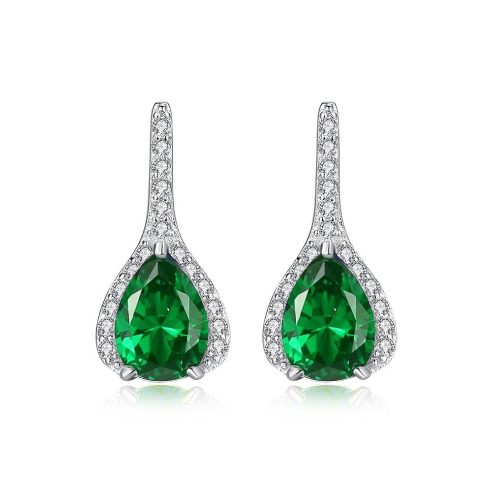 Linda\'s Jewelry Stříbrné náušnice Ryzí Zelená Ag 925/1000 IN285