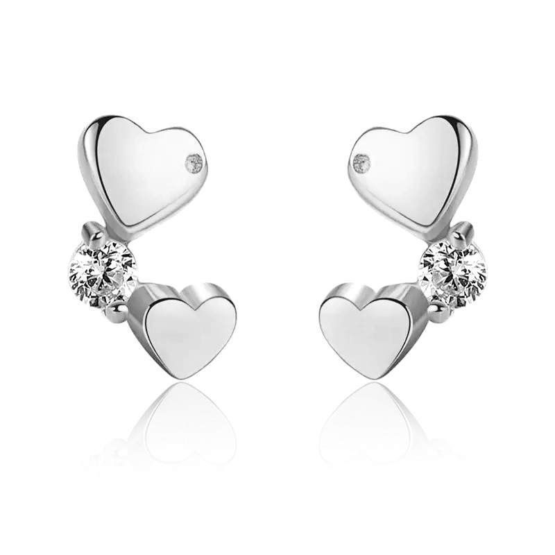 Linda\'s Jewelry Stříbrné náušnice Zářící Srdce Ag 925/1000 IN430