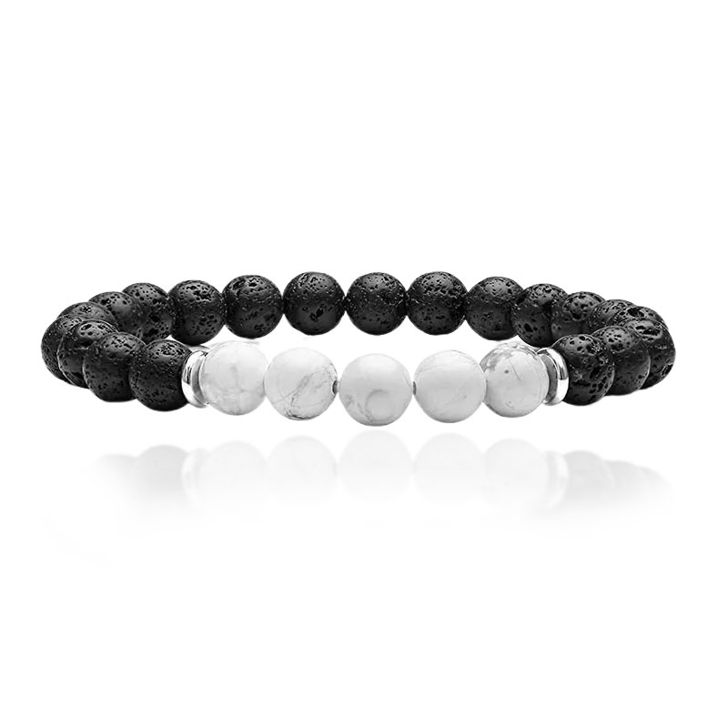 Sam\'s Artisans Korálkový náramek Lava Stone & Howlite INRM220