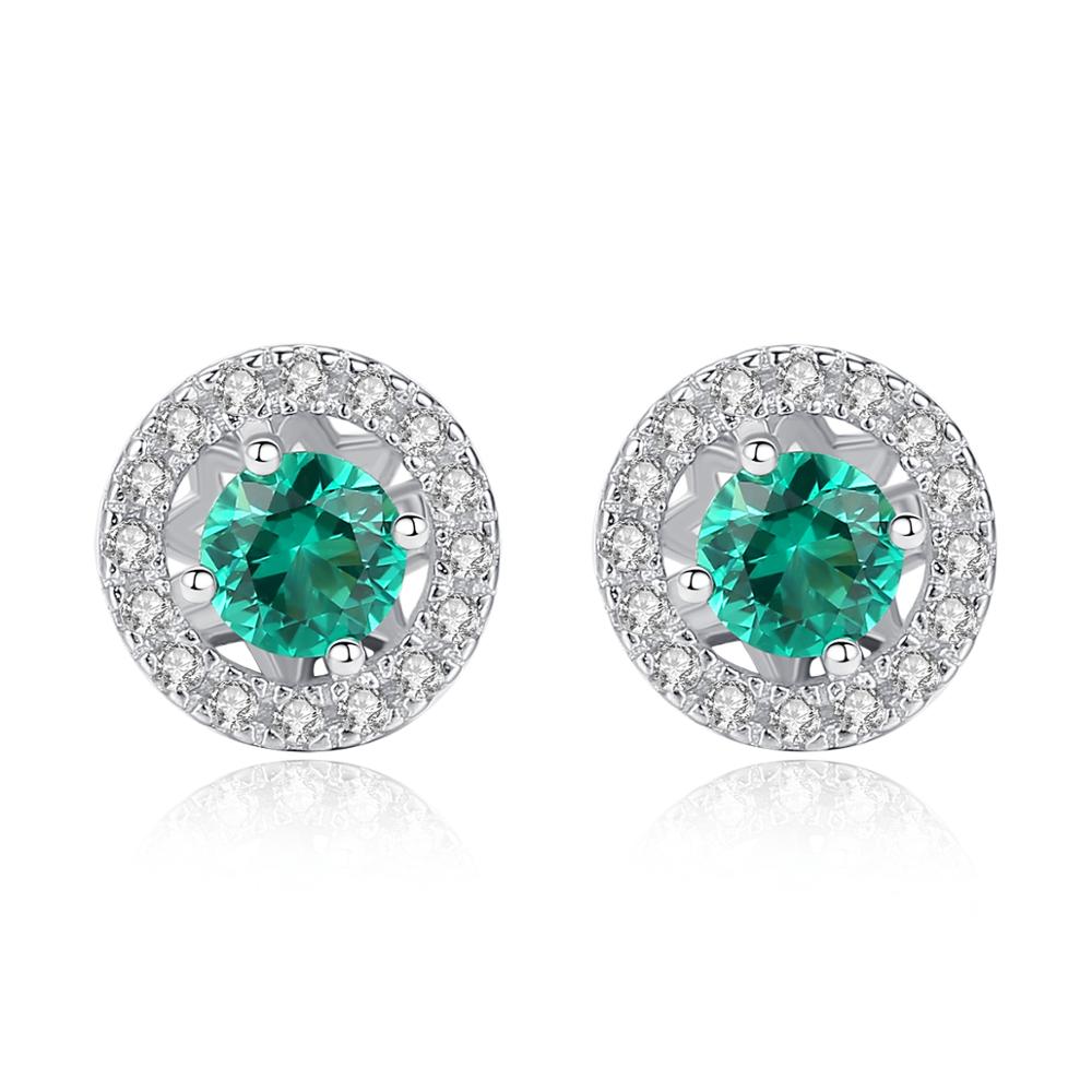 Linda\'s Jewelry Strieborné napichovacie náušnice Emerald Magnolia Ag 925/1000 IN305