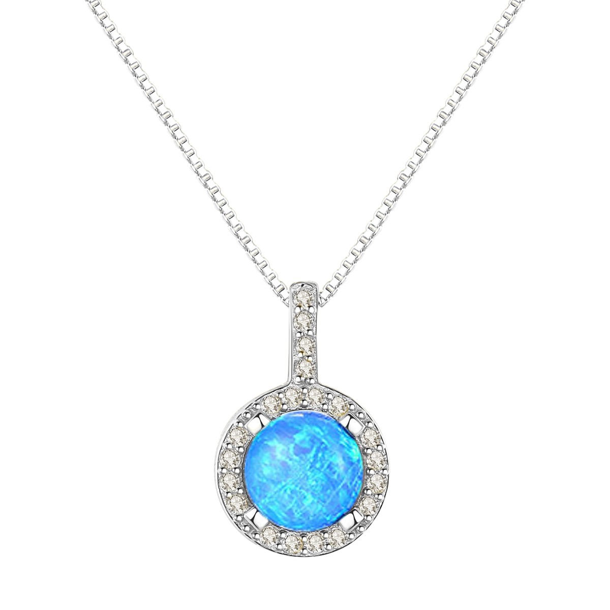 Linda\'s Jewelry Strieborný náhrdelník Opálový Svet Ag 925/1000 INH162