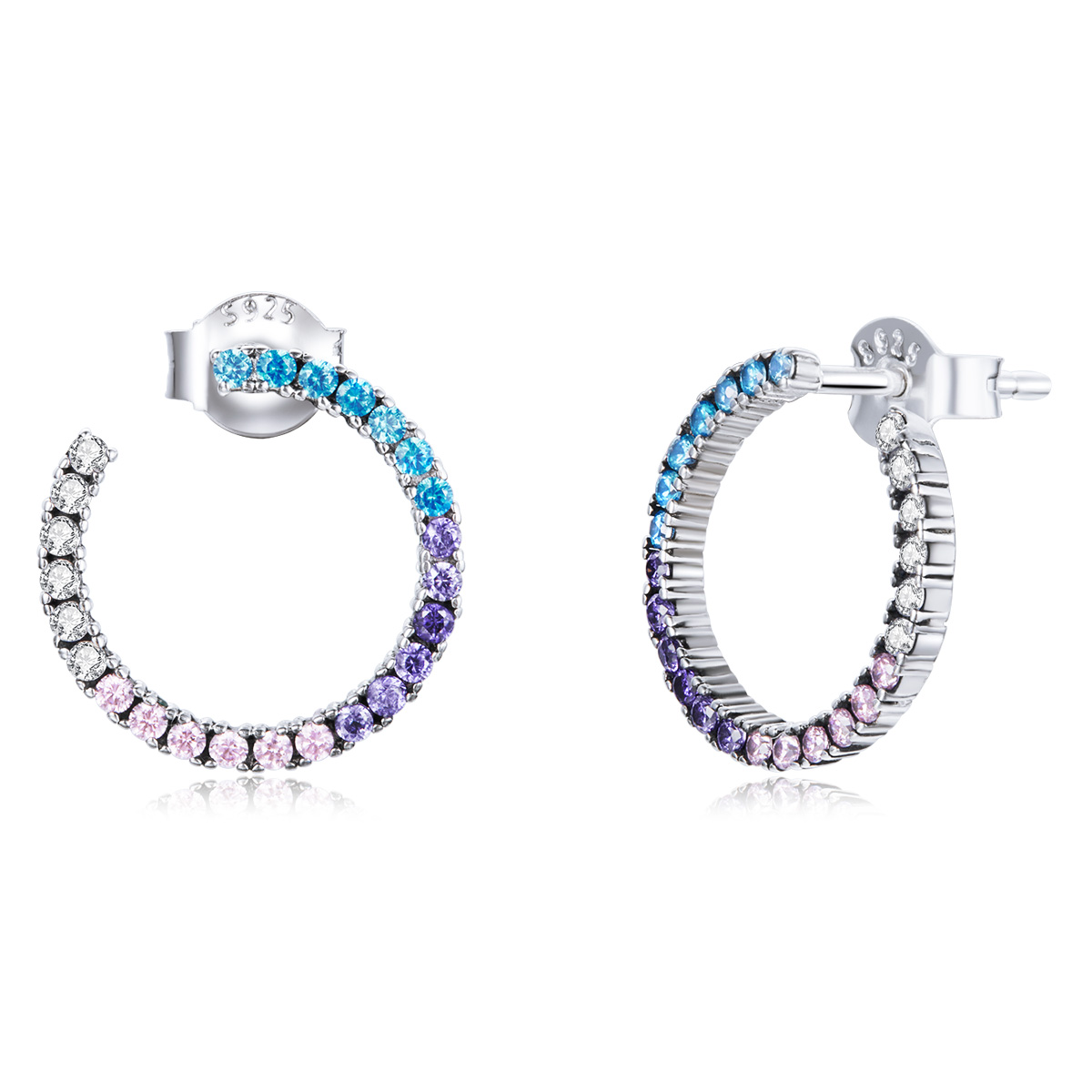 Linda\'s Jewelry Strieborné náušnice Pastel Dream Circle Ag 925/1000 IN344