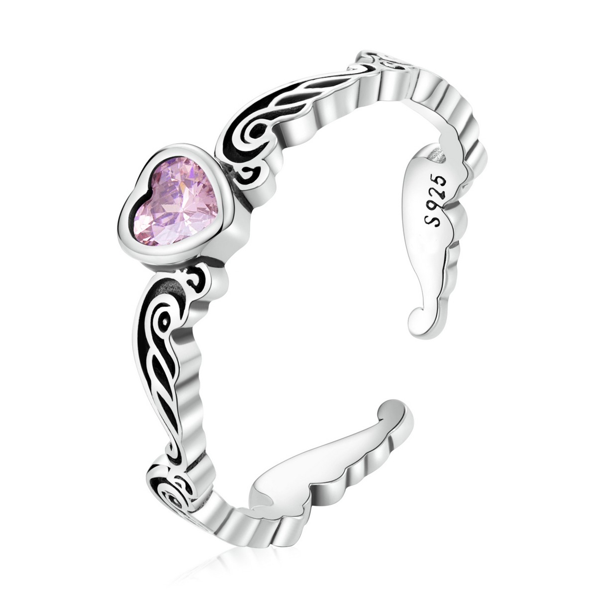 Linda\'s Jewelry Nastaviteľný strieborný prsteň Angel Love Ag 925/1000 IPR120 Veľkosť: Univerzálna