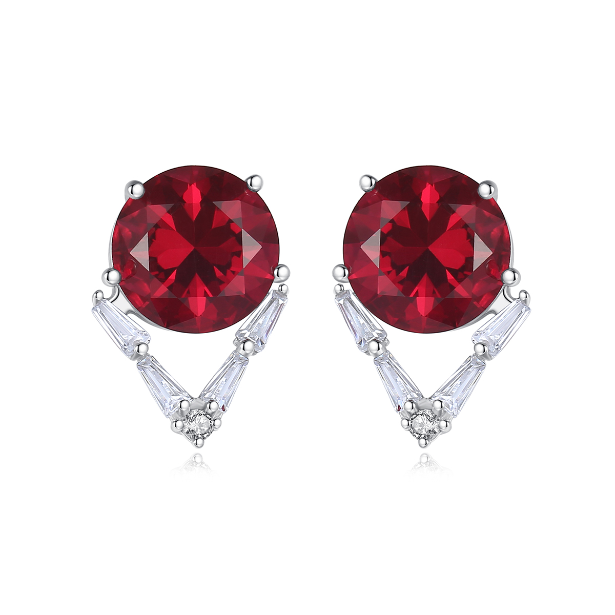 Linda\'s Jewelry Strieborné náušnice Red & Crystal Ag 925/1000 IN371