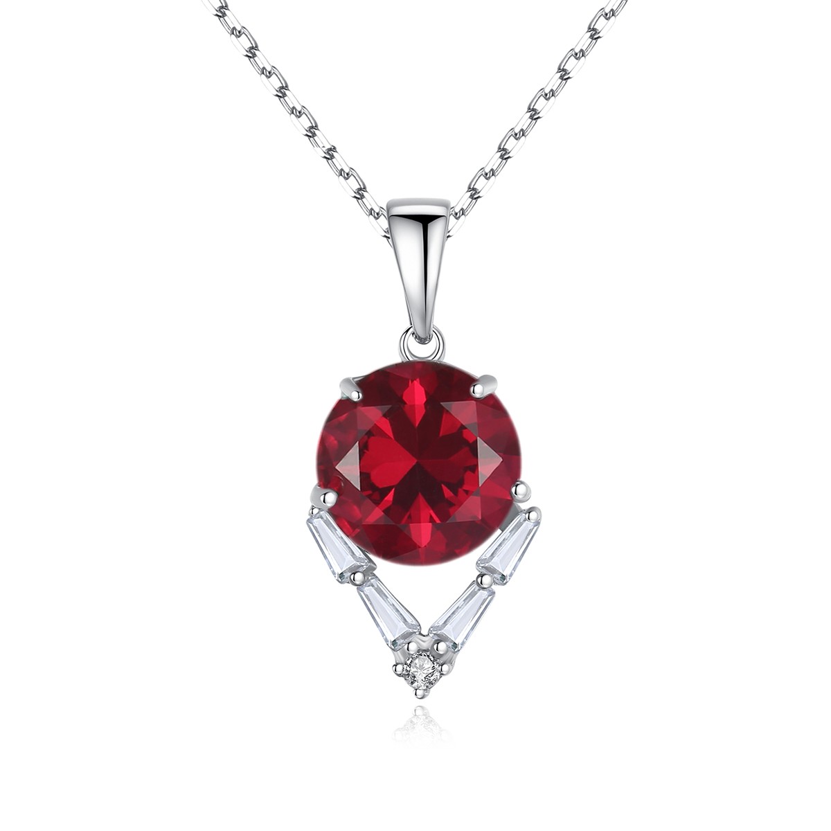 Linda\'s Jewelry Strieborný náhrdelník Red & Crystal Ag 925/1000 INH178