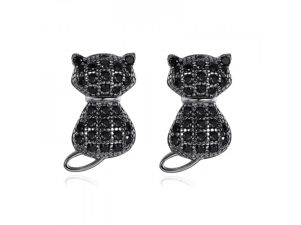 Linda\'s Jewelry Strieborné náušnice Glamour Cat Ag 925/1000 IN428