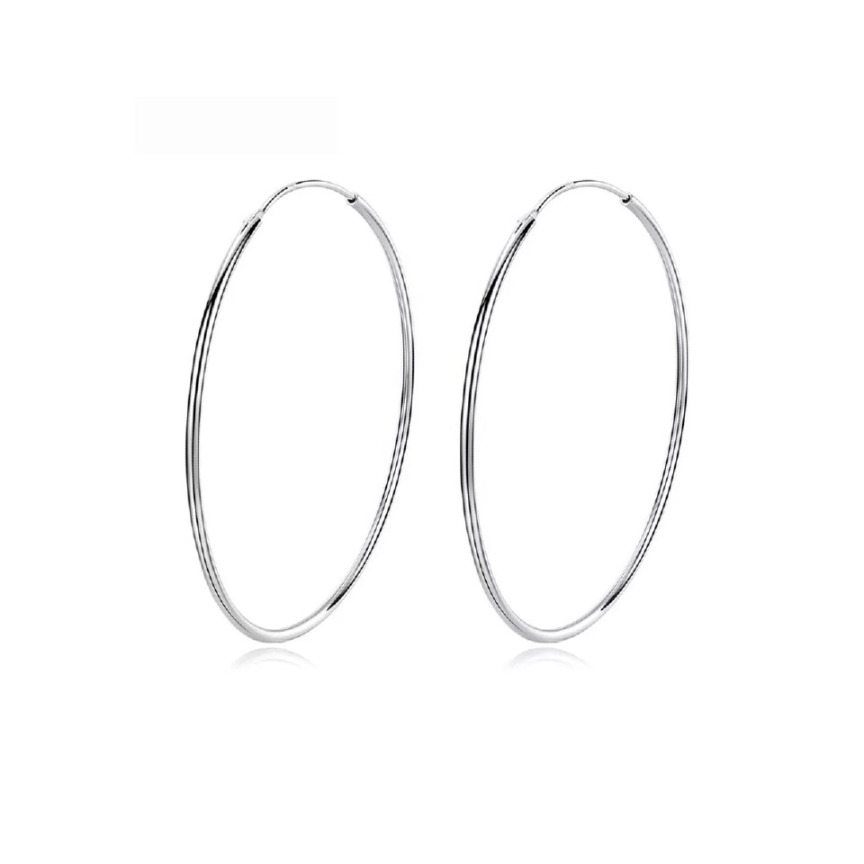 Linda\'s Jewelry Strieborné náušnice Kruhy Stredné 3 cm Simple Ag 925/1000 IN441