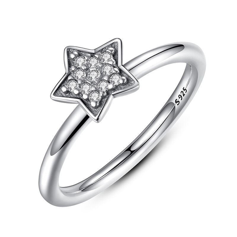 Linda\'s Jewelry Strieborný prsteň Shiny Star Ag 925/1000 IPR008-8 Veľkosť: 54