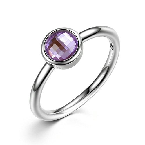 Linda\'s Jewelry Strieborný prsteň Shiny Effect Violet Ag 925/1000 IPR025-8 Veľkosť: 56