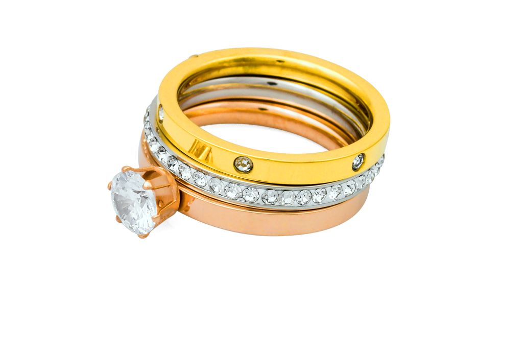 Linda\'s Jewelry Sada prsteňov Triple Shiny chirurgická oceľ IPR032-54 Veľkosť: 54