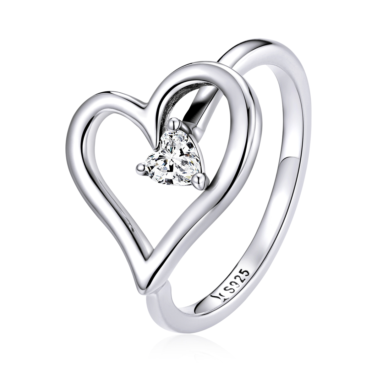 Linda\'s Jewelry Strieborný prsteň Srdce z lásky 925/1000 IPR084-56 Veľkosť: 52
