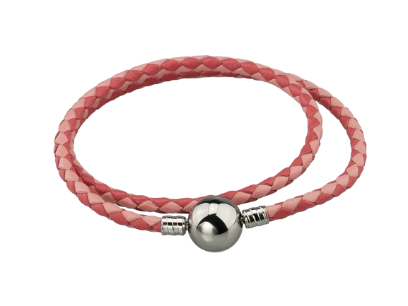 Linda\'s Jewelry Kožený náramok Dvojitý Ružový Chirurgická oceľ INR088-19 Dĺžka: 18