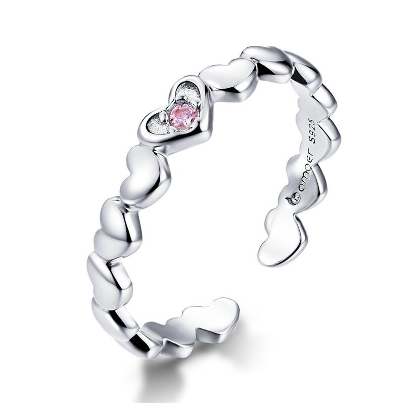 Linda\'s Jewelry Strieborný prsteň Pink Love Ag 925/1000 IPR060 Veľkosť: Univerzálna