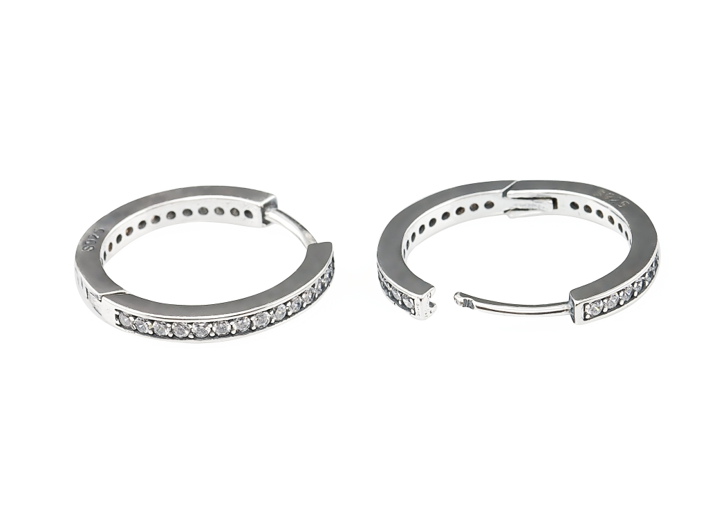 Linda\'s Jewelry Strieborné náušnice Kruhy Shiny Ag 925/1000 IN011