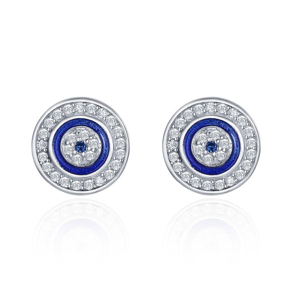 Linda\'s Jewelry Strieborné napichovacie náušnice Modré Oko Múdrosti Ag 925/1000 IN174