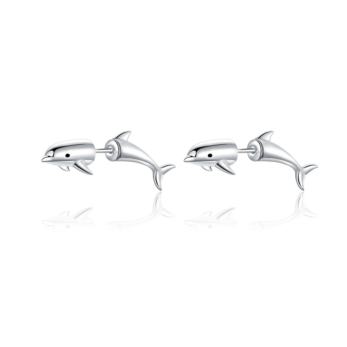 Linda\'s Jewelry Strieborné náušnice Delfín minimalista Ag 925/1000 IN270