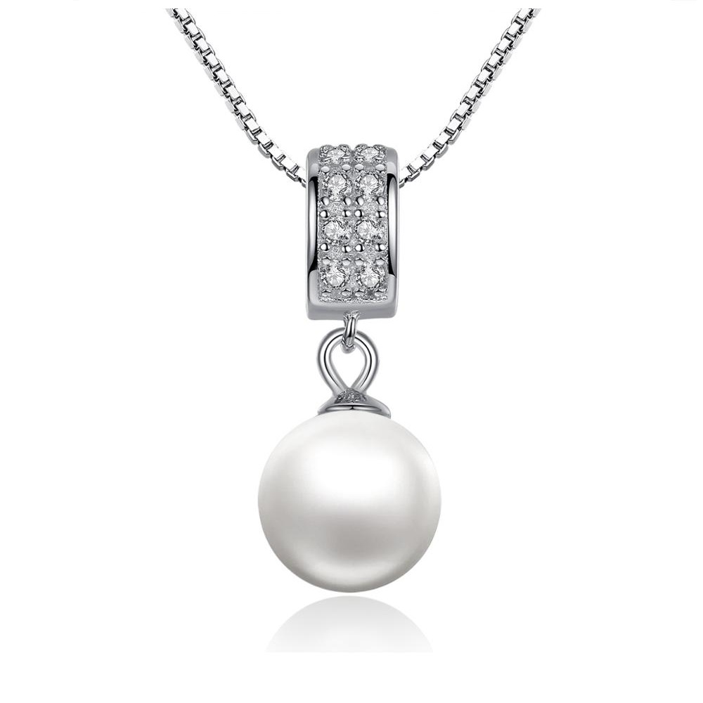 Linda\'s Jewelry Strieborná retiazka s príveskom a zirkónmi Perla Elegance Ag 925/1000 INH022