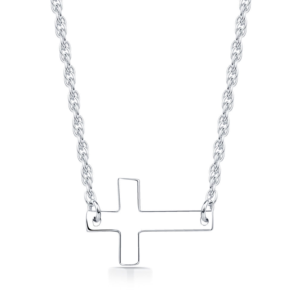 Linda\'s Jewelry Strieborný náhrdelník Krížik Ag 925/1000 INH058