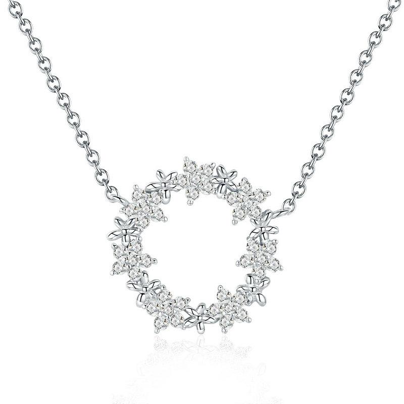 Linda\'s Jewelry Strieborný náhrdelník Zirkónové Kvetinky Ag 925/1000 INH070