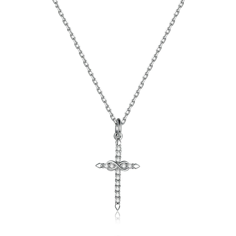 Linda\'s Jewelry Strieborný náhrdelník Infinite Cross Ag 925/1000 INH076