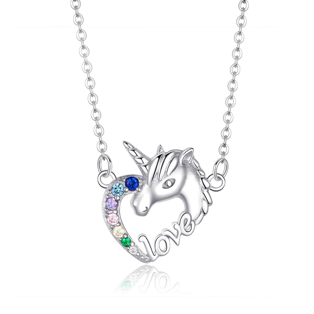 Linda\'s Jewelry Strieborný náhrdelník Rozprávkový Jednorožec Ag 925/1000 INH093