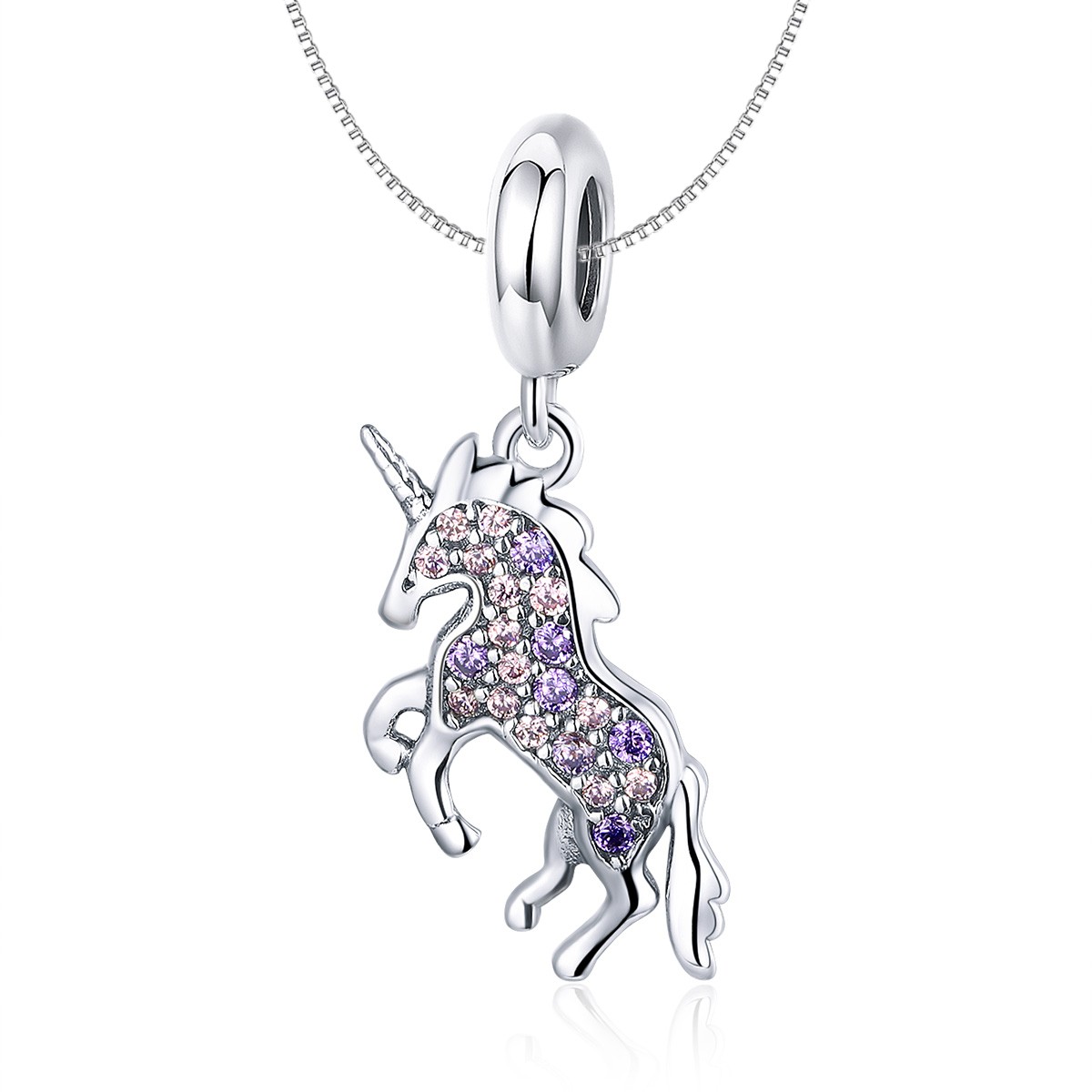 Linda\'s Jewelry Strieborný náhrdelník Hviezdny Jednorožec Ag 925/1000 INH103
