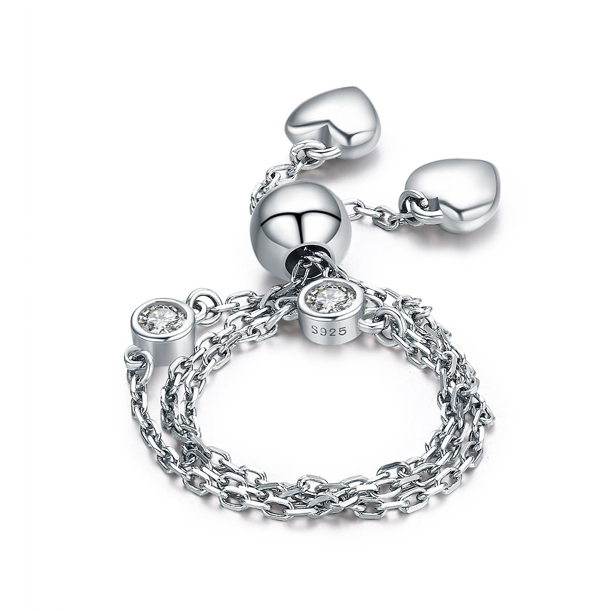 Linda\'s Jewelry Strieborný náramok Dve Malá Srdce Ag 925/1000 INR103