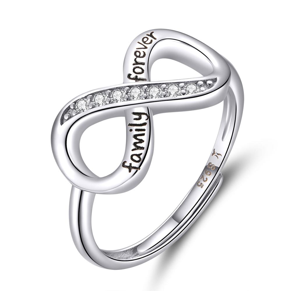 Linda\'s Jewelry Strieborný prsteň so zirkónmi Nekonečno Forever Family - Univerzálna veľkosť Ag 925/1000 IPR052