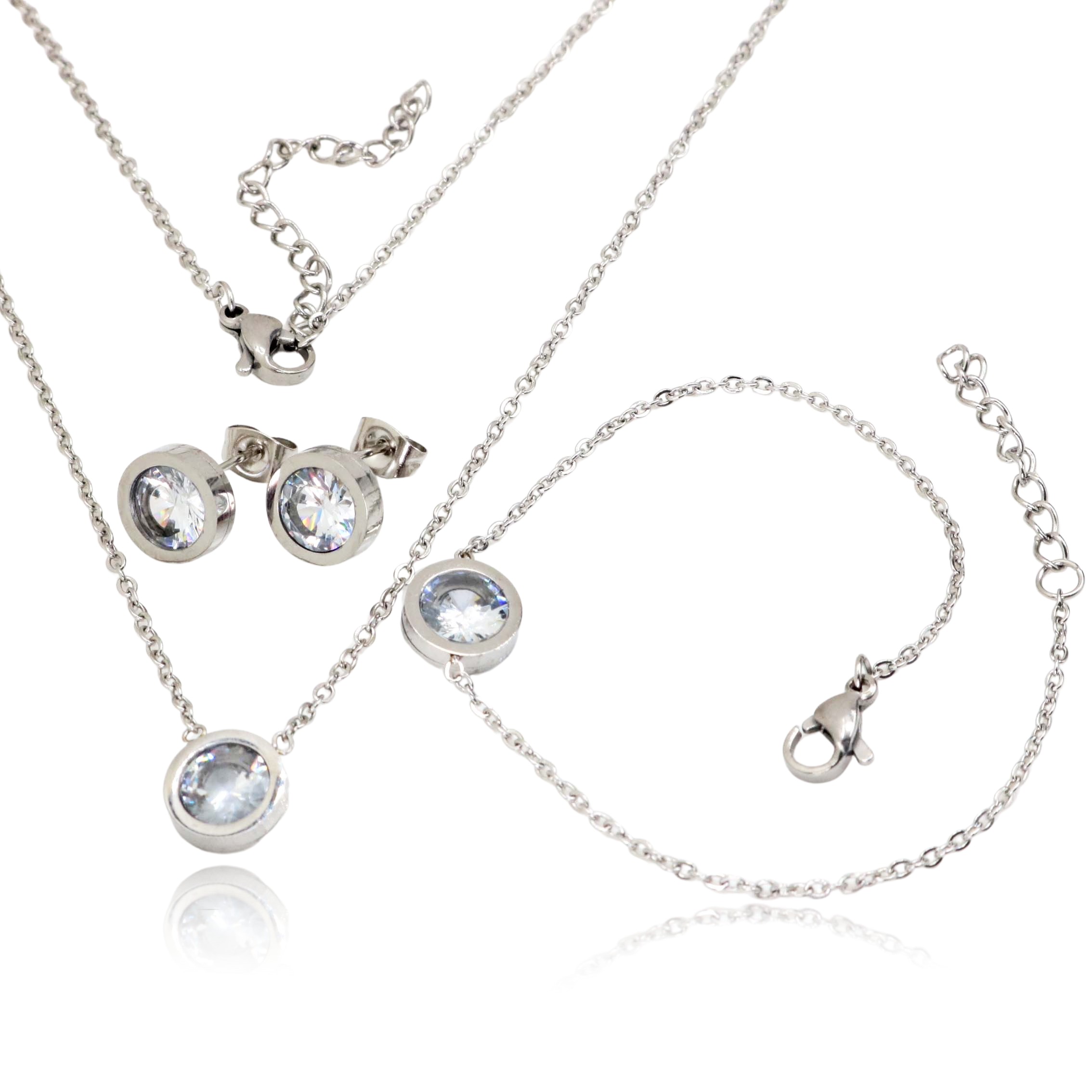 Linda\'s Jewelry Sada šperkov Flat Circle chirurgická oceľ IS024