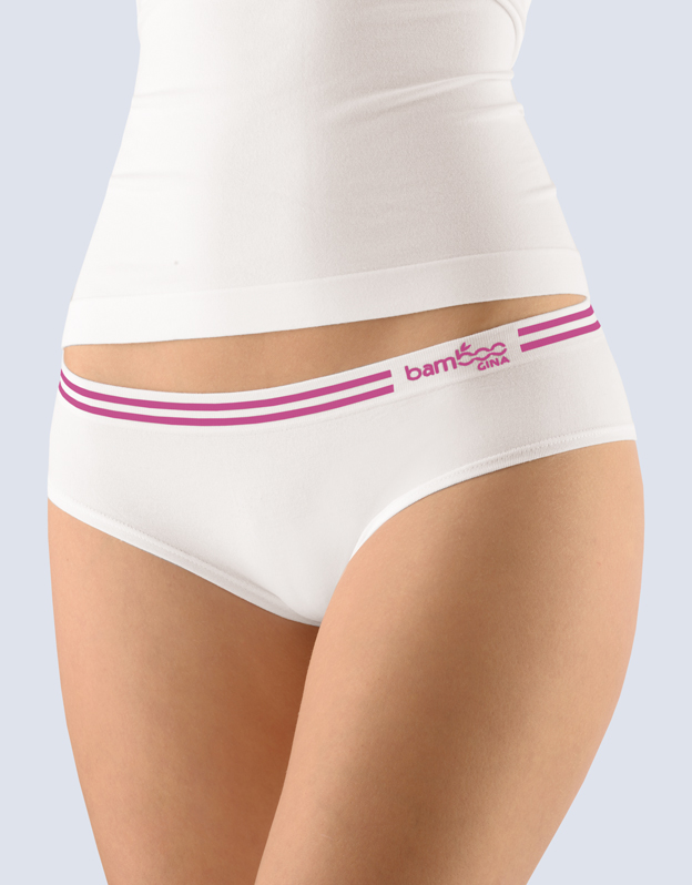 Gina Francouzské kalhotky Bambus 04021P Barva/Velikost: bílá, višňová / L/XL