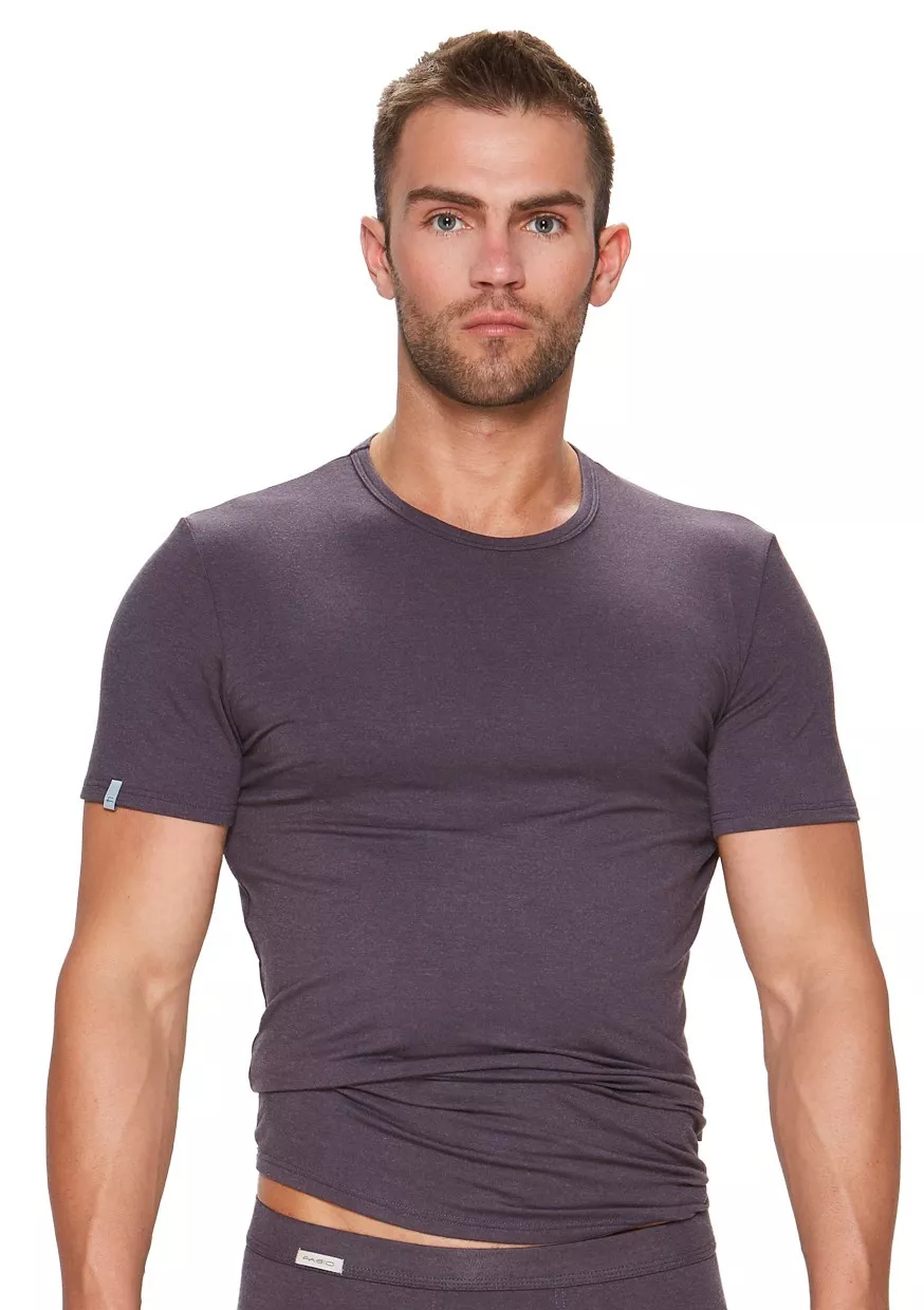 Pánské jednobarevné tričko s krátkým rukávem 113 Fabio Barva/Velikost: modrá melír / L/XL